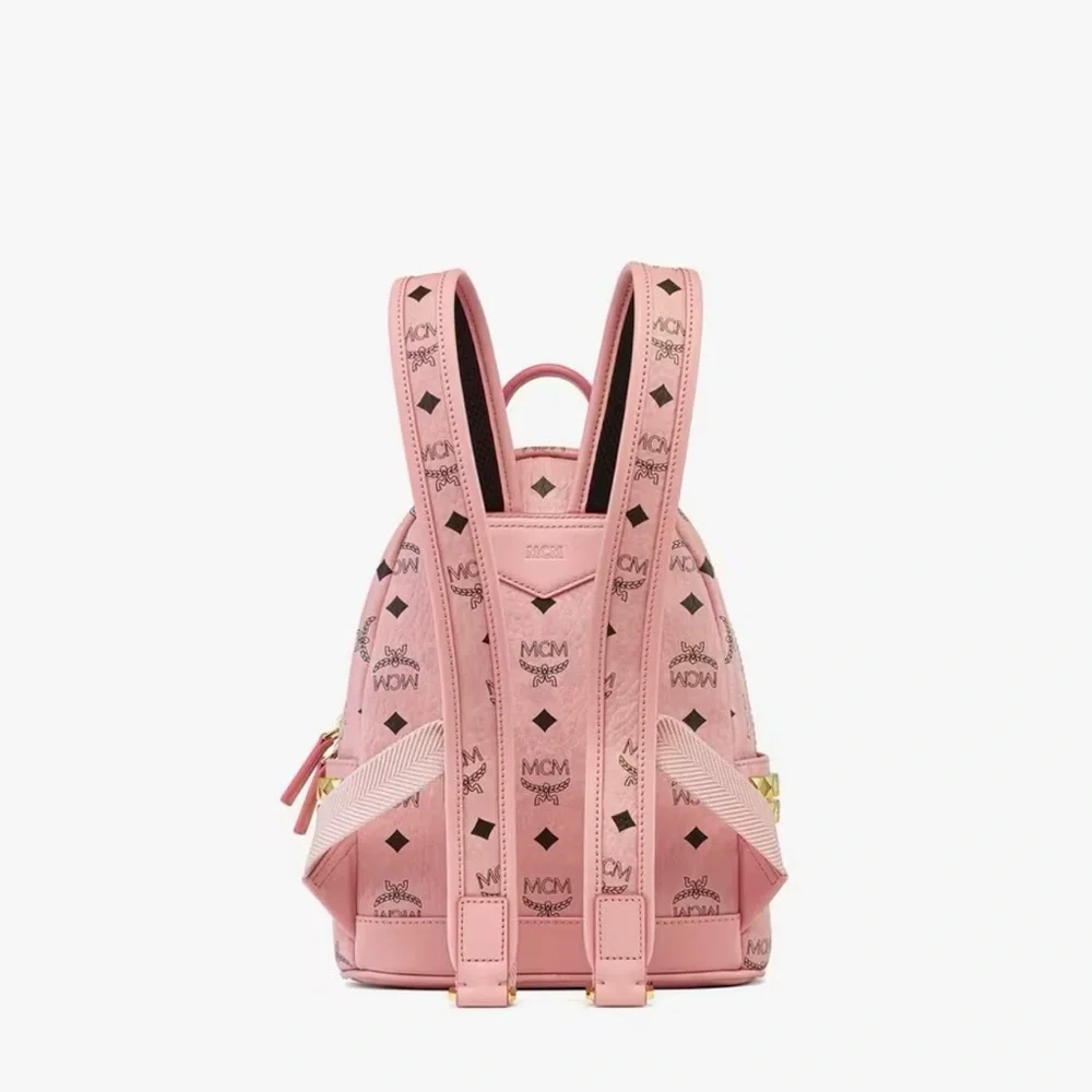 MCM Pink Logo Backpack - Picture 2 of 7